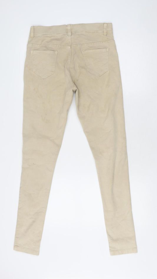 Catch Me Women's Beige Skinny Jeans, Size L