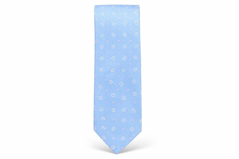 T.M.Lewin Men's Blue Silk Geometric Tie One Size