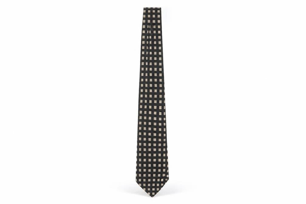 Ben Sherman Men's Black Silk Geometric Tie, One Size