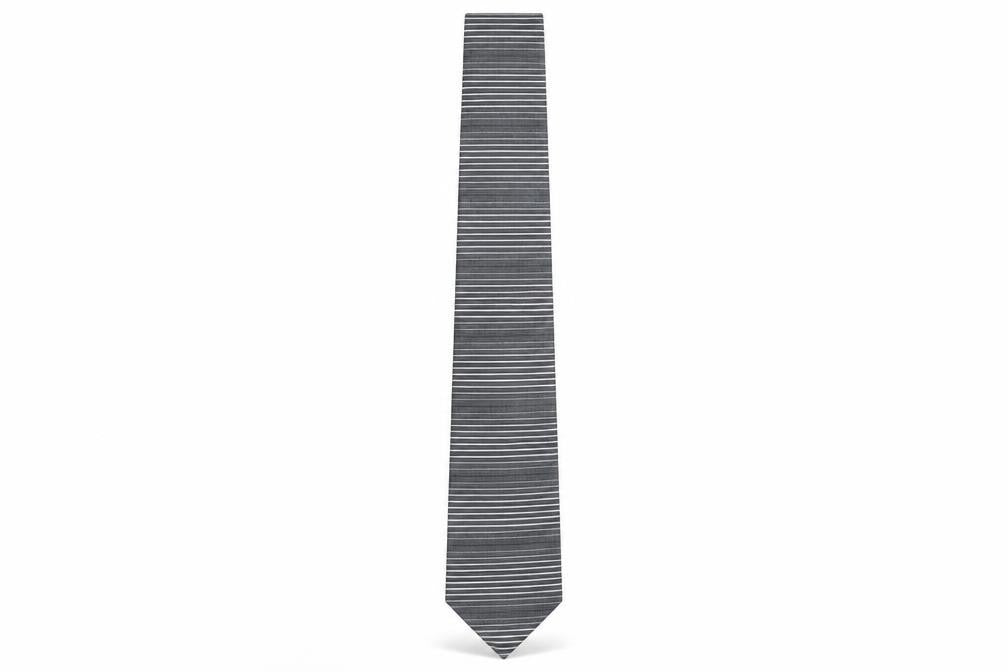 Jeff Banks Men's Black Striped Silk Tie