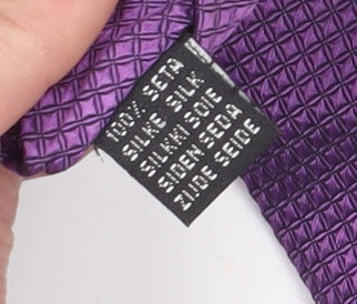 Baumler Men's Purple Geometric Silk Tie