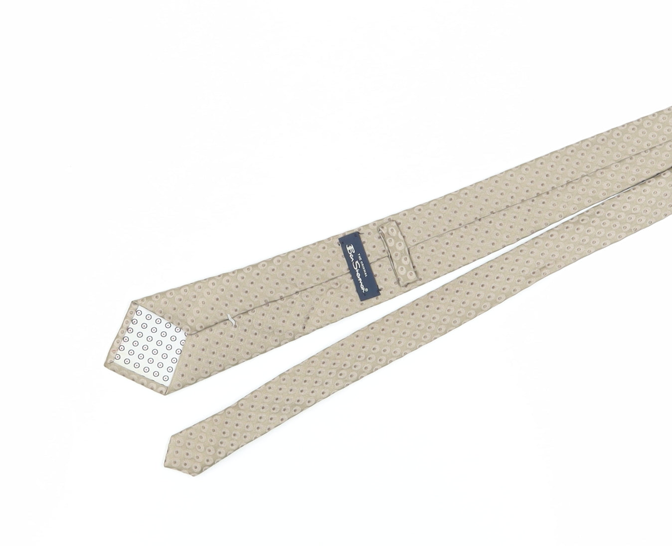 Ben Sherman Men's Beige Polka Dot Silk Tie