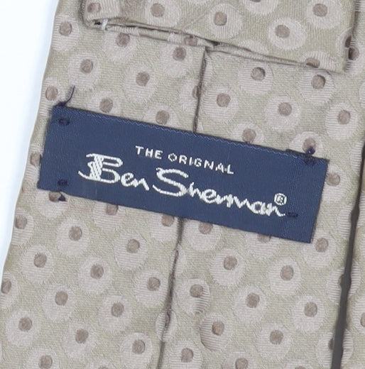 Ben Sherman Men's Beige Polka Dot Silk Tie