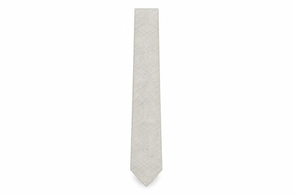Ben Sherman Men's Beige Houndstooth Silk Tie