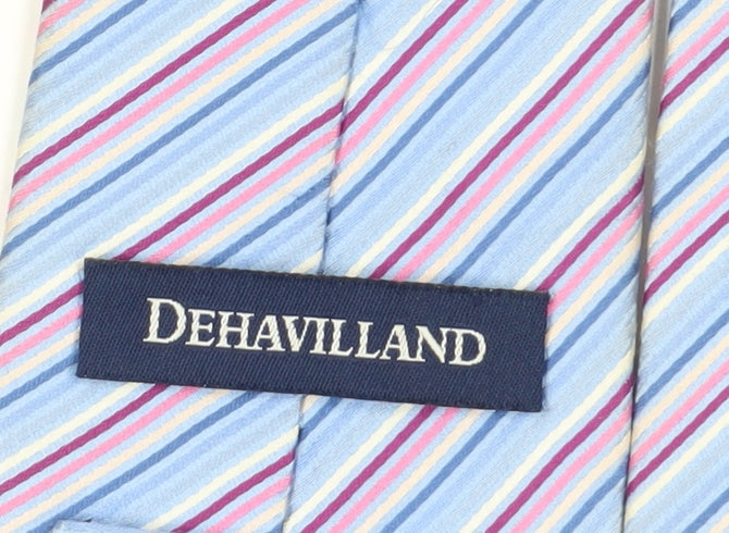 Dehavilland Men's Blue Striped Silk Tie