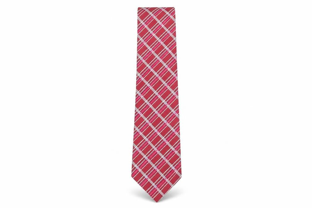 Ted Baker Men's Red Plaid Silk Tie