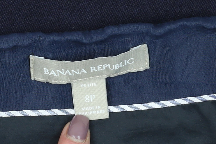 Banana Republic Women Blue Pencil Skirt Size 8 Petite