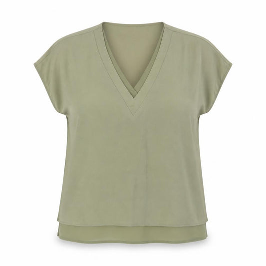 Womens UK Size S DKNY Green Polyester Blouse