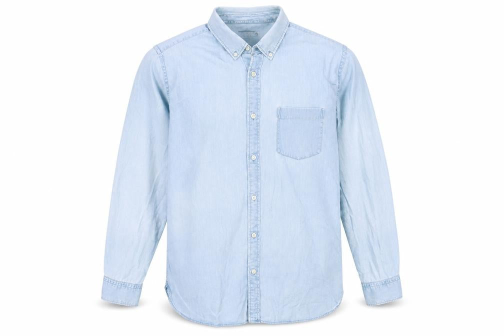 Jaeger Men's Blue Denim Button-Up Shirt XL