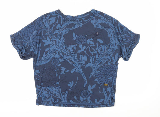 G-Star RAW Unisex Blue M Floral T-Shirt