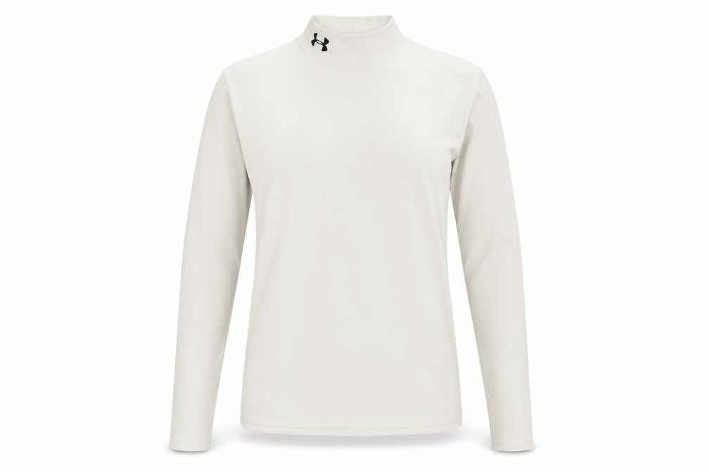 Under Armour Kids Mock Neck Ivory Sports T-Shirt, M