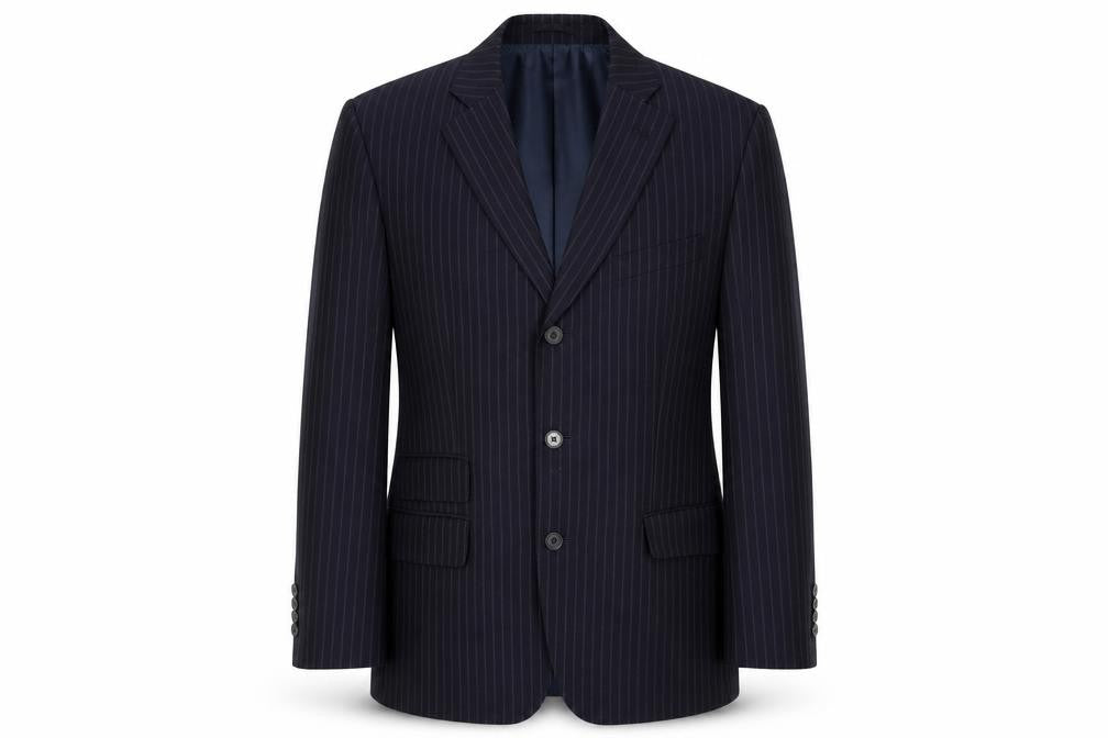 Mens 38 Chest Regular Jaeger Blue Three-Button Suit Jacket