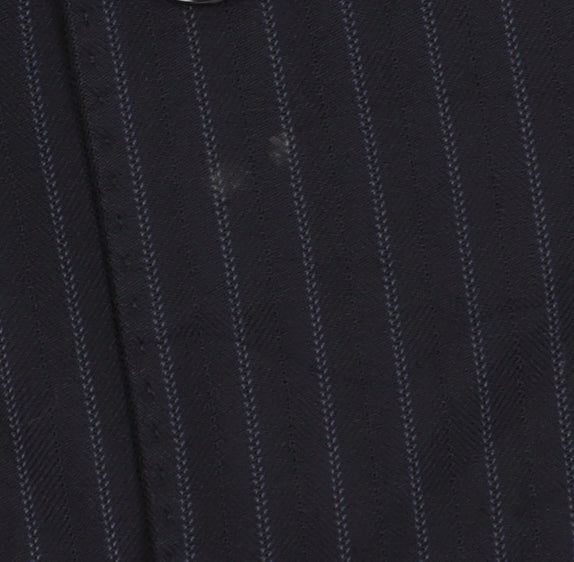 Jaeger Men's Blue 38S Suit Jacket, Striped Pattern