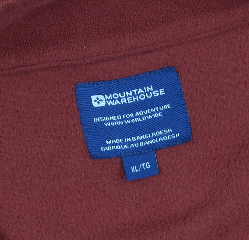 Mountain Warehouse Men's Red XL 1/4 Zip Fleece Pullover