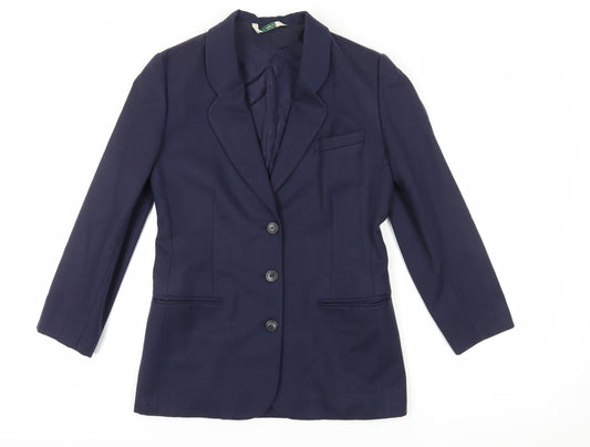Laura Ashley Women's Blue Wool Suit Jacket Size 10 Vintage