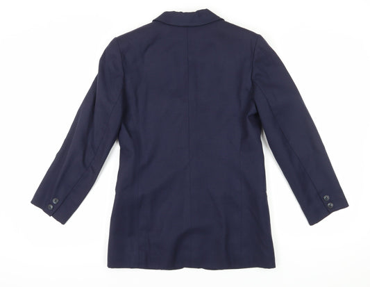 Laura Ashley Women's Blue Wool Suit Jacket Size 10 Vintage