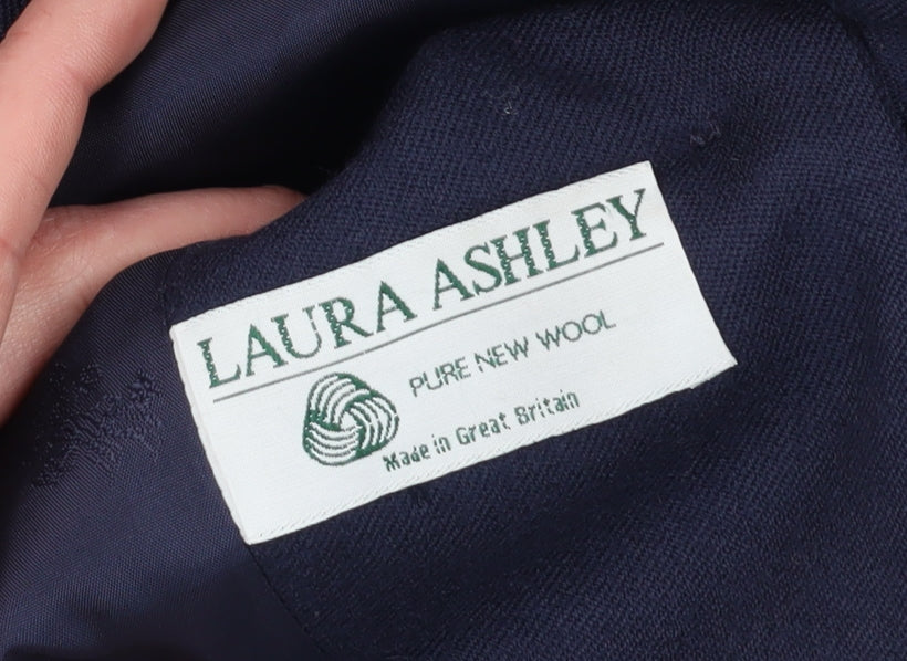 Laura Ashley Women's Blue Wool Suit Jacket Size 10 Vintage
