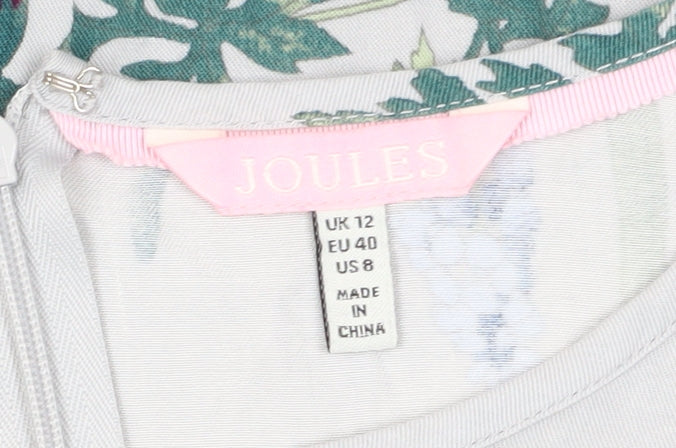 Joules Women's Floral Shift Dress, Size 12, Multicoloured