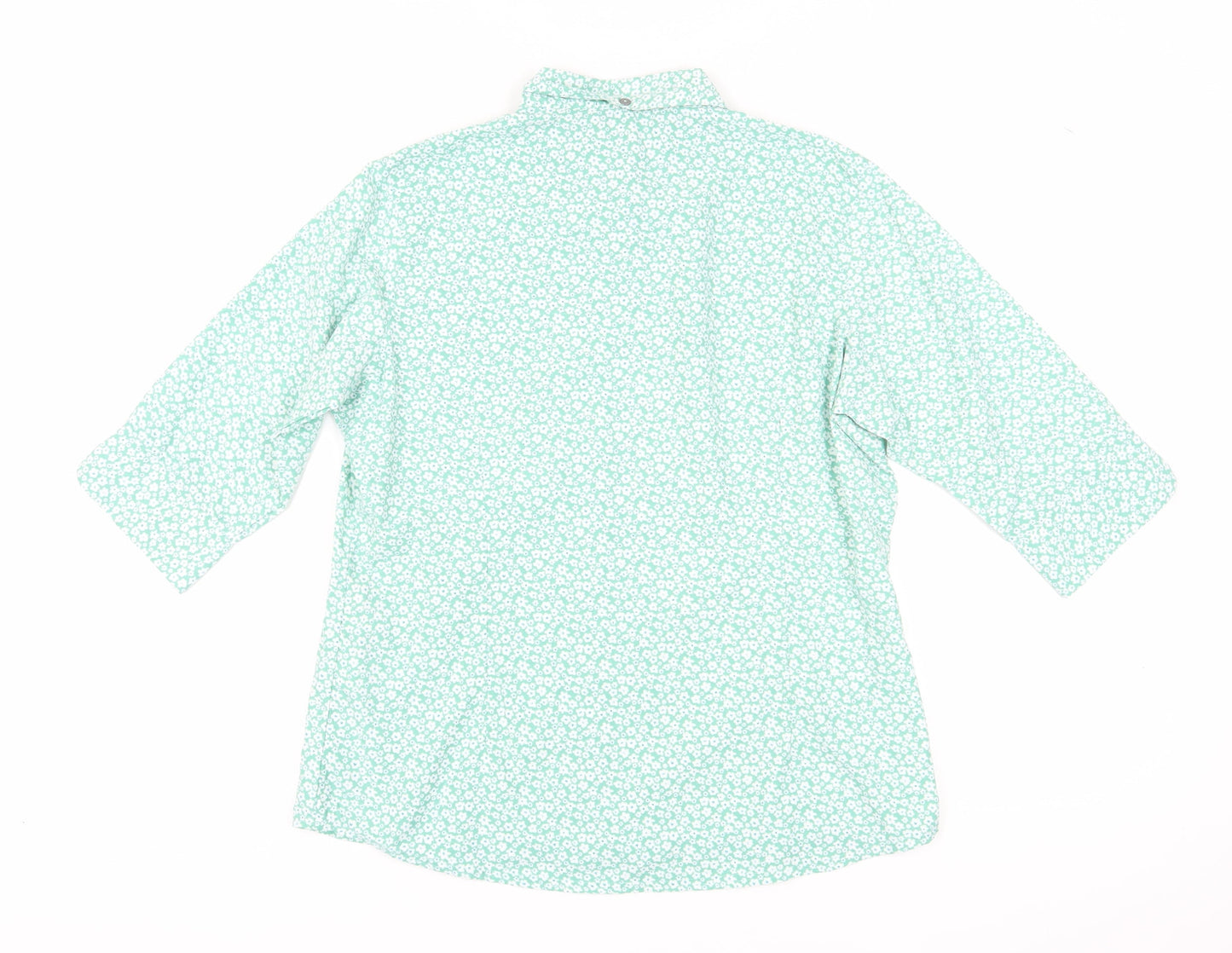 Regatta Women's Green Floral Button-Up Shirt Size 12