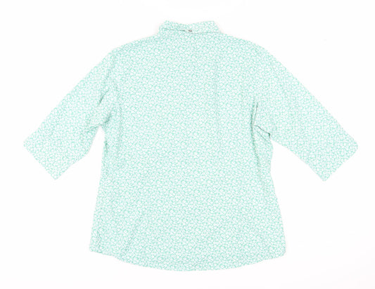 Regatta Women's Green Floral Button-Up Shirt Size 12