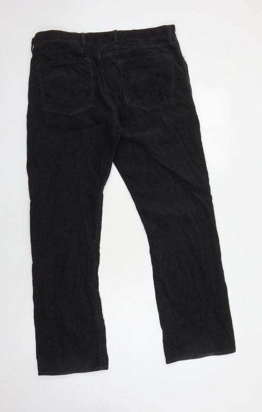 Gap Men's Black Corduroy Trousers, Size 36X32, Straight Fit