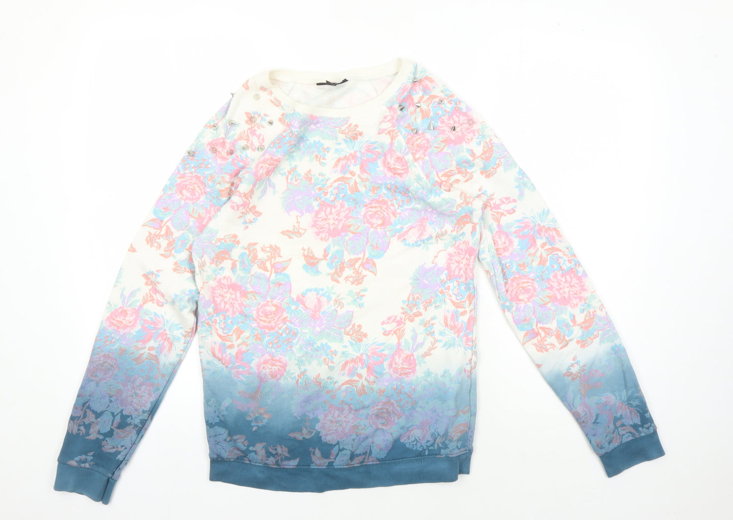 Topshop Women's Multicoloured Floral Pullover Jumper