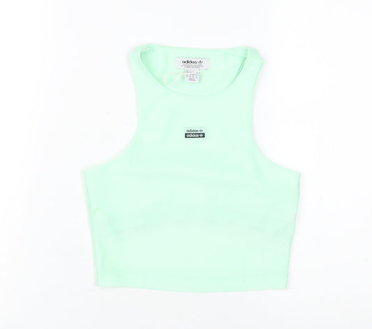 Adidas Women's Green Cropped Tank Top Size 8