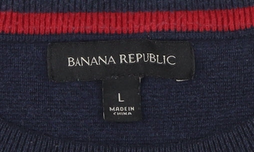 Banana Republic Blue Striped Pullover Jumper L Unisex