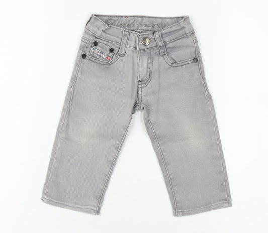 Diesel Girls Grey Jeans, Size 2 Years, Cotton, Casual
