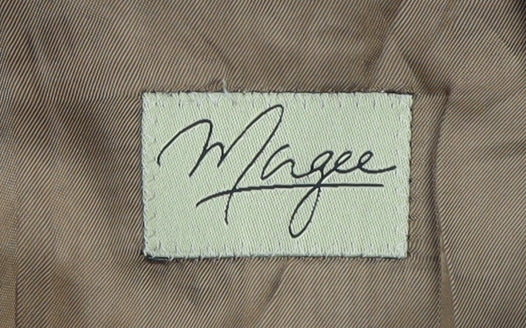 Magee Men's Brown Check Wool Blazer, Size 44R, Classic