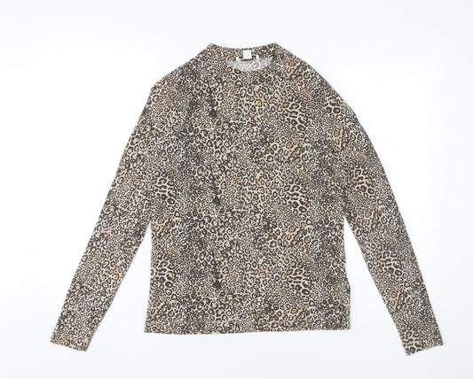 Whistles Women's Brown Animal Print Long Sleeve T-Shirt