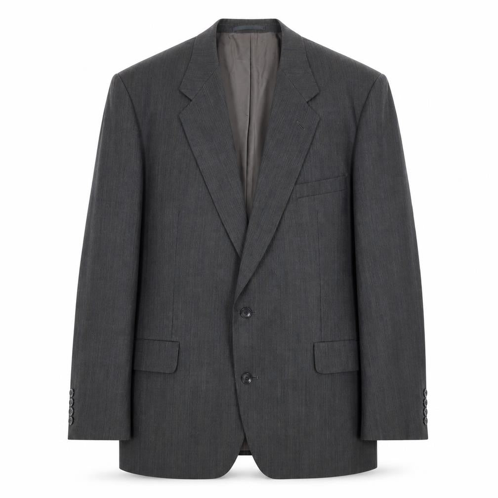 Mens 44 Chest Regular Crombie Grey Two-Button Blazer