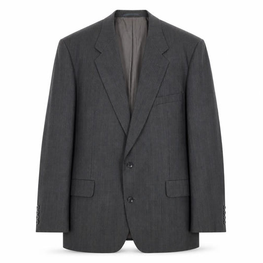 Mens 44 Chest Regular Crombie Grey Two-Button Blazer