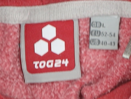 TOG 24 Men's Red Pullover Hoodie, L, Cotton Blend