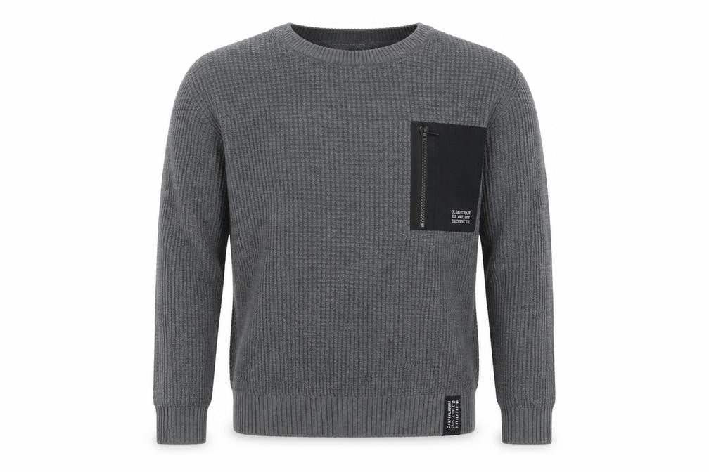 H&M Boys Grey Pullover Jumper, Size 12 Years, Crew Neck