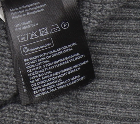 H&M Boys Grey Pullover Jumper, Size 12 Years, Crew Neck