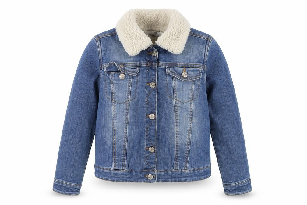 Front view of Marks & Spencer girls’ blue denim jacket 11-12 years