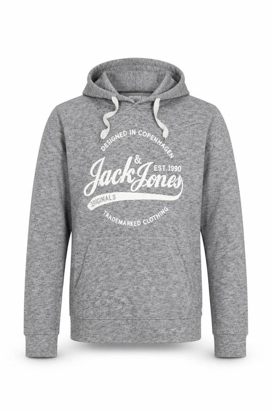 Mens UK L Regular JACK & JONES Grey Pullover Hoodie