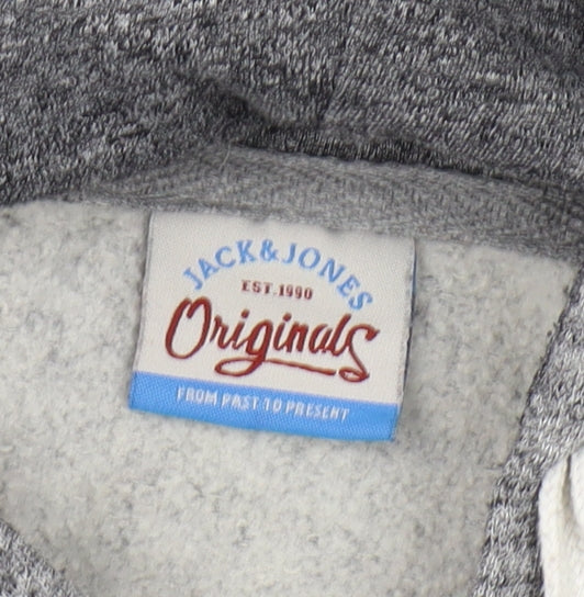 Jack & Jones Men's Grey Pullover Hoodie Size L