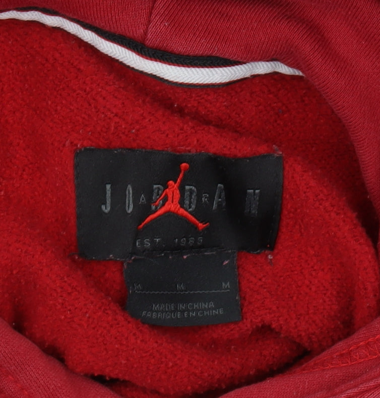 Jordan Men's Red Pullover Hoodie M - Logo Accents