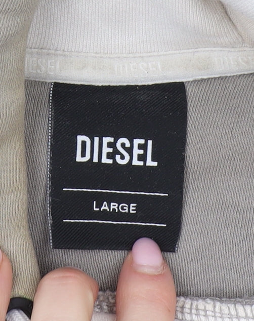 Diesel Men's Beige Pullover Hoodie - Size L