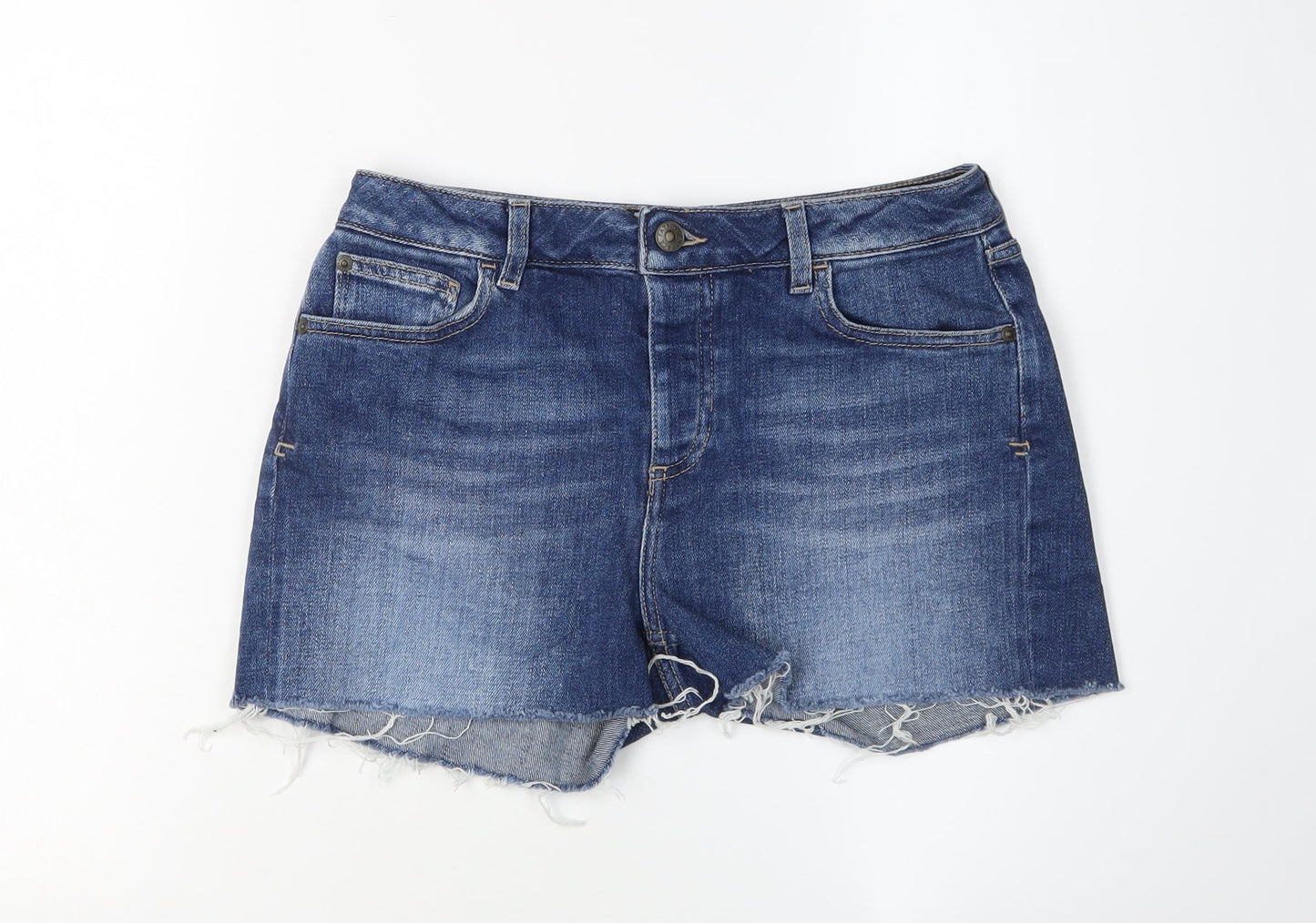 Fat Face Women's Blue 8 Cut-Off Denim Shorts