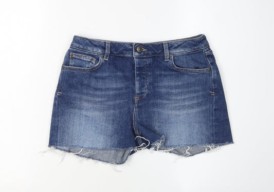 Fat Face Women's Blue 8 Cut-Off Denim Shorts