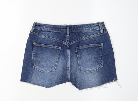 Fat Face Women's Blue 8 Cut-Off Denim Shorts