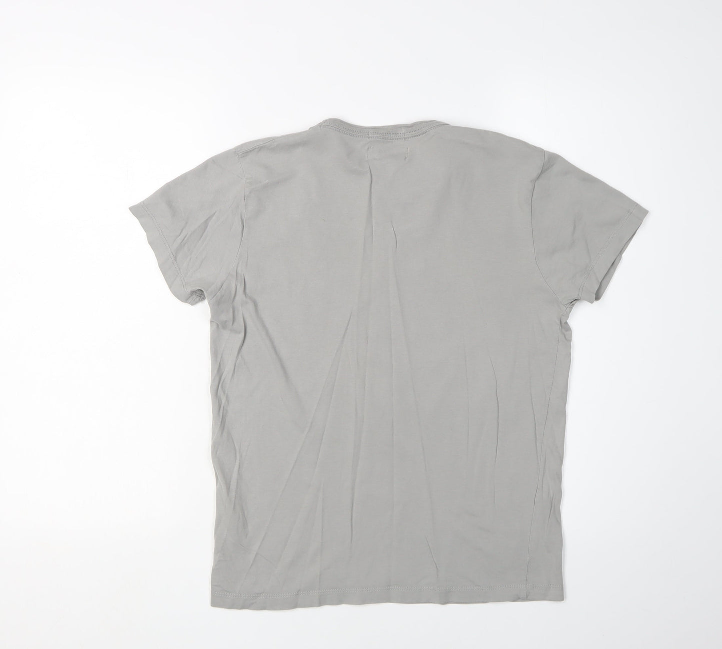 Jack & Jones Grey Cotton T-Shirt, Men's S, Graphic Print