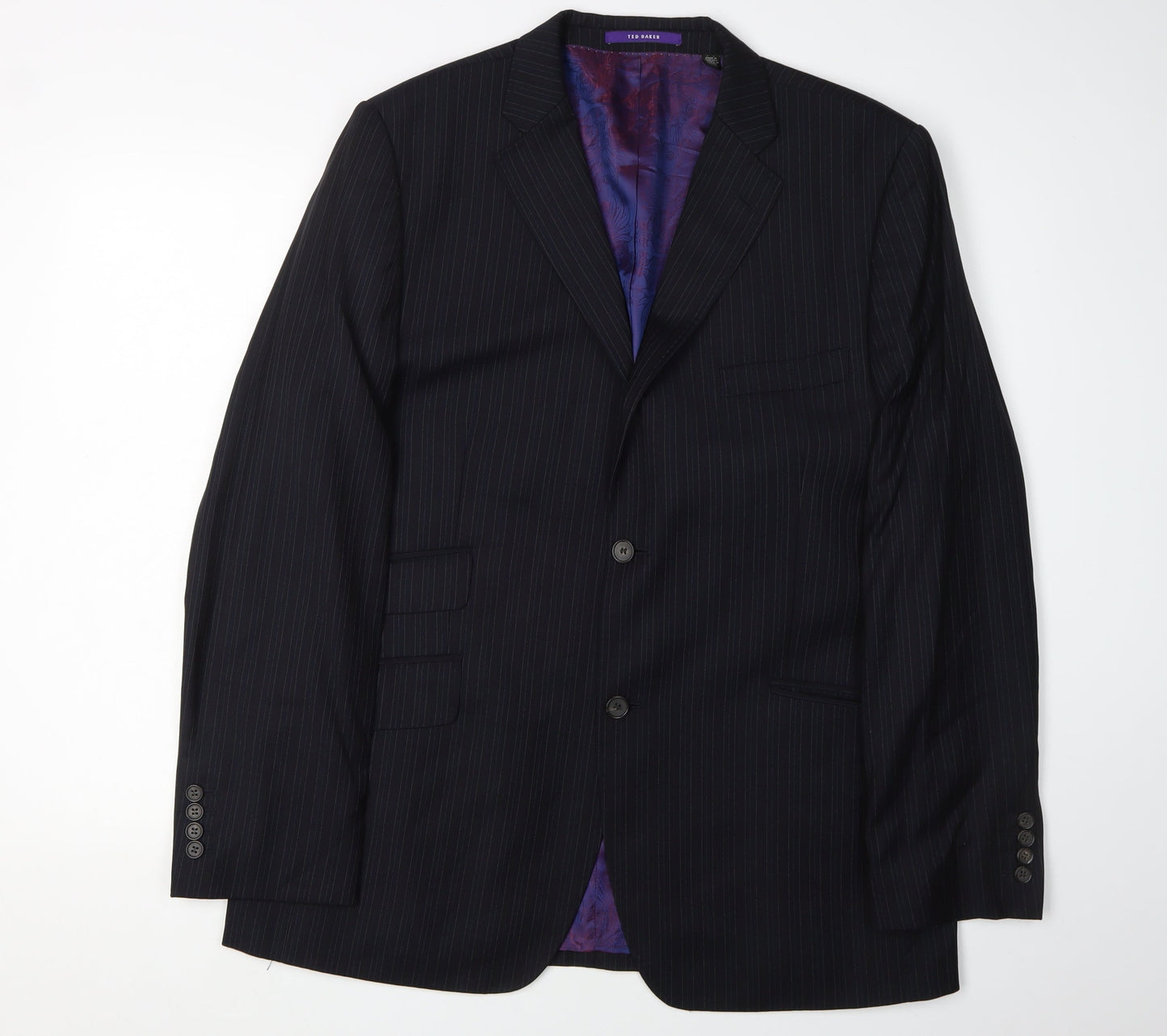 Ted Baker Men's Blue Striped Blazer 42R Wool Formal