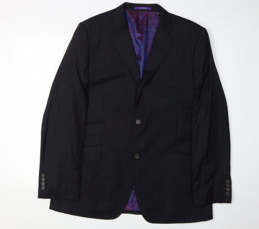 Ted Baker Men's Blue Striped Blazer 42R Wool Formal