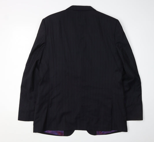 Ted Baker Men's Blue Striped Blazer 42R Wool Formal