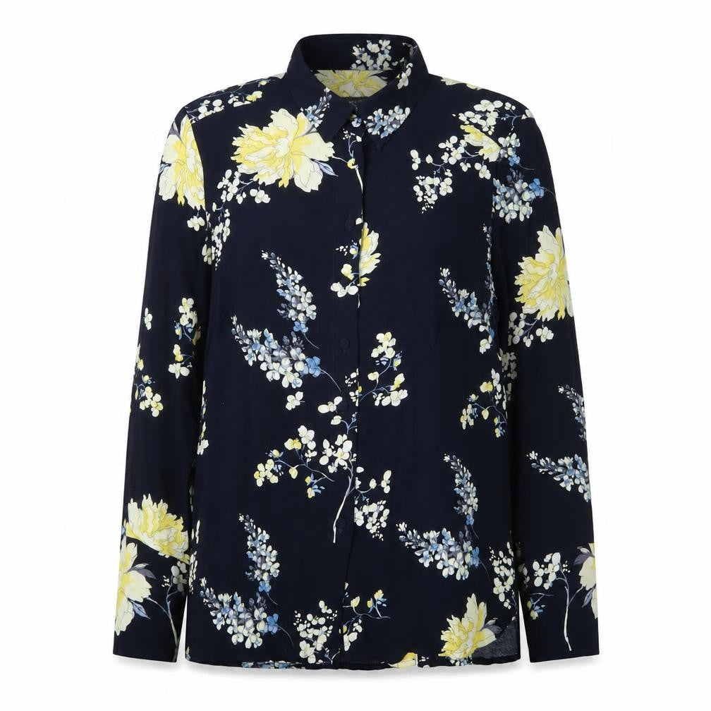 Womens UK Size 12 Laura Ashley Blue Viscose Blend Button-Up
