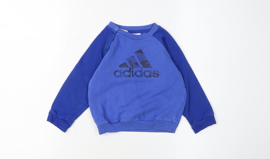 Adidas Unisex Baby Blue Sports Jumper Pullover 12-18 Months